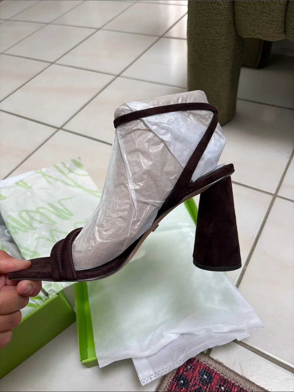 Sam Edelman Kia , chocolate suede Slingback Block Heel Sandals